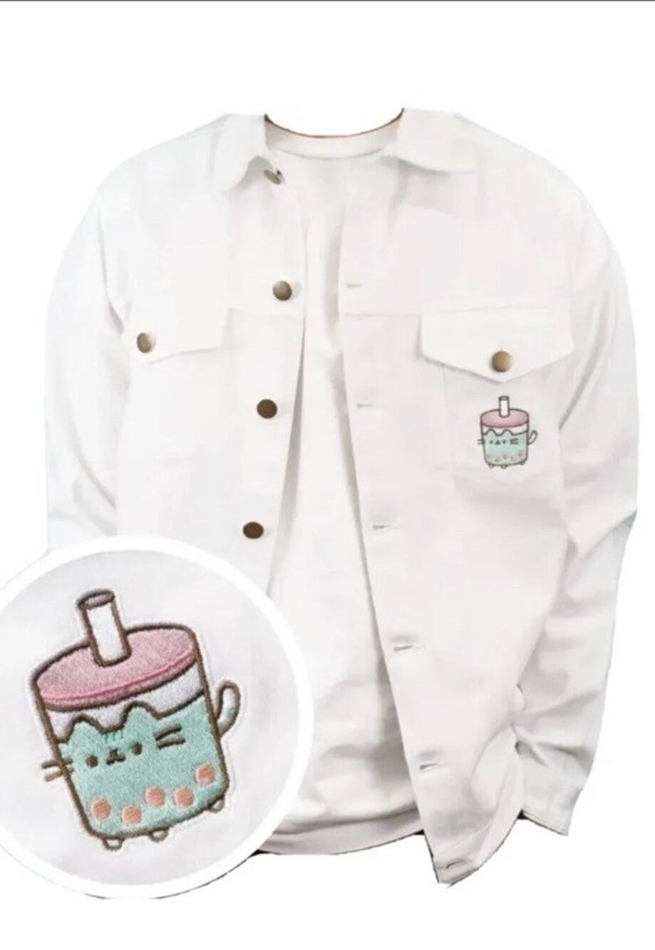 NEW PUSHEEN Bobasheen Bubble Tea Denim Jacket Size 3XL Spring 2023 Box Exclusive